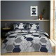 image 1 of VELVETIO Aster Geo Complete Duvet Cover Set with Fitted Sheet Breathable Bedding Quilt Blue | Single
