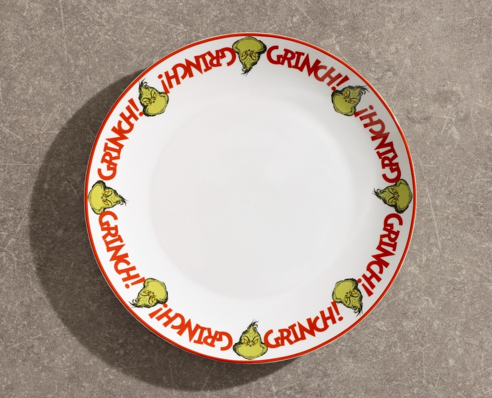 image 1 of The Grinch Pattern 12 Piece Dinner Set Christmas Dinnerware