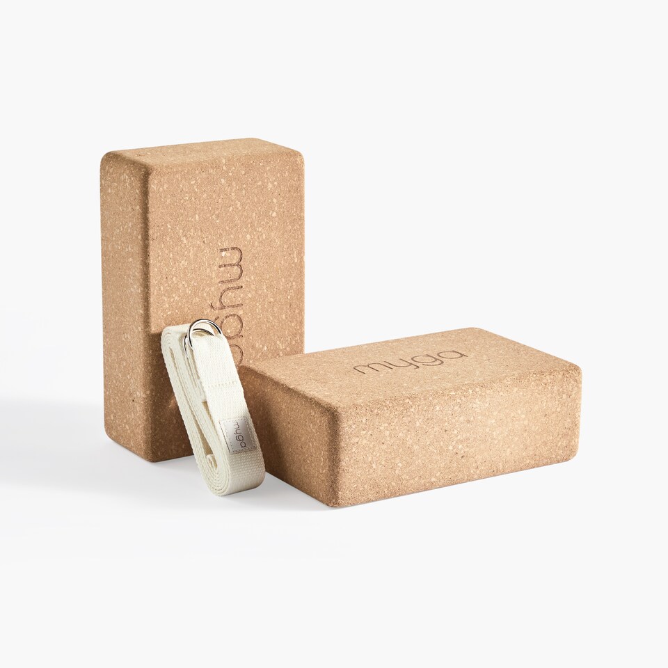 image 1 of Myga Pair of Cork Blocks and Strap - Cream