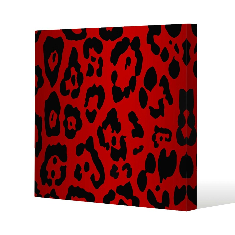 image 1 of Red Leopard Print (Canvas Print) 46 x 46 x 4cm