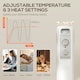 image 4 of HOMCOM 2000W 9 Fin Oil Filled Heater Radiator for Home, White
