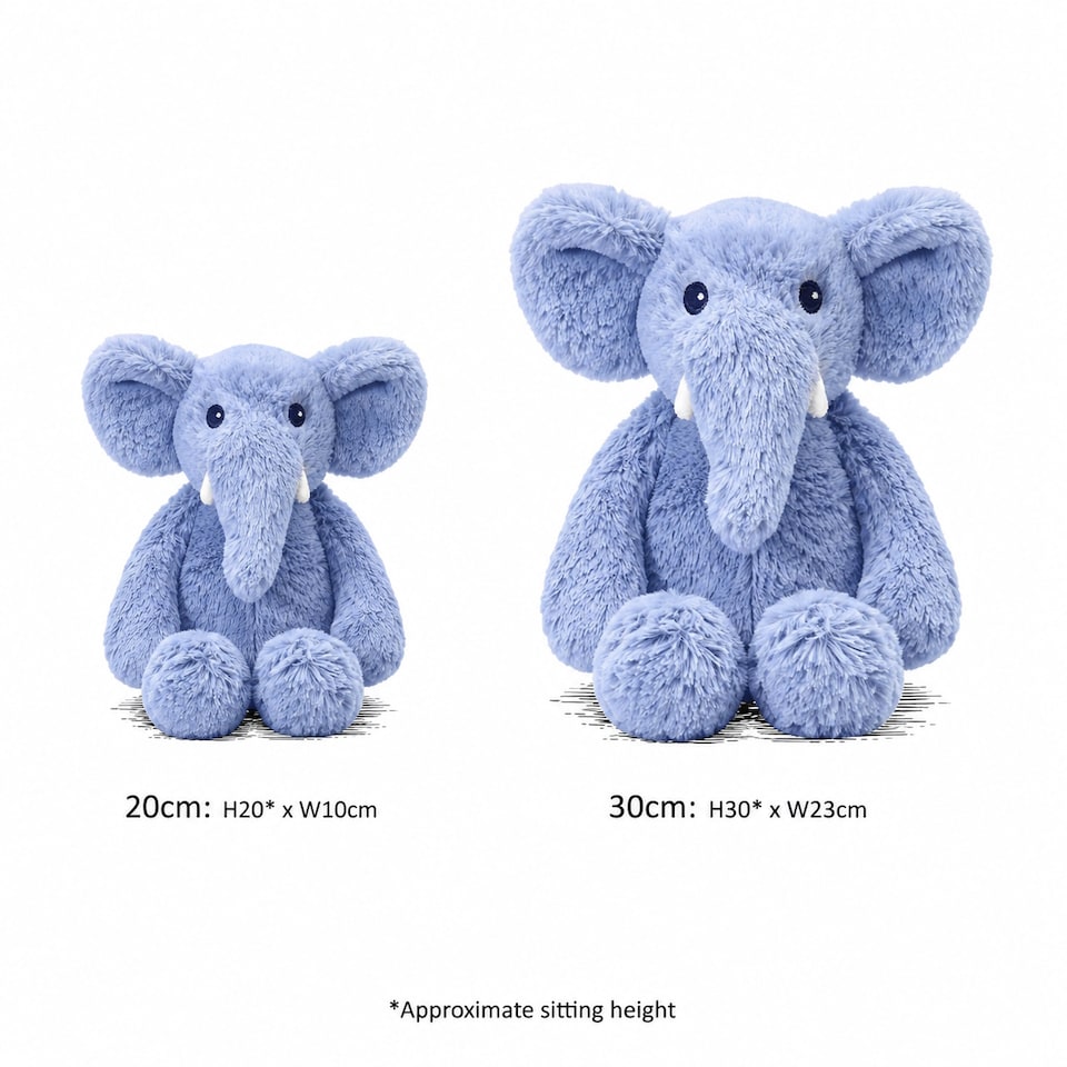 image 1 of Gosh! Blue Elephant Plush Softie Toy