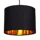 image 2 of Modern Black Cotton Fabric Small 8" Drum Lamp Shade with Shiny Golden Inner | Black | Black | 1