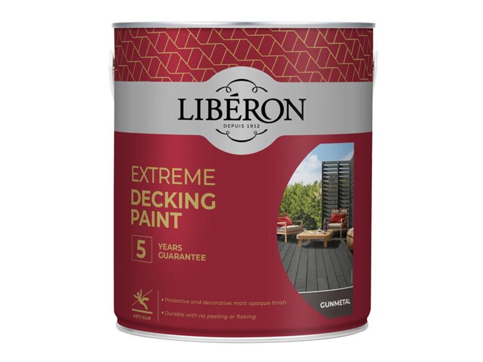 image 1 of Liberon Extreme Decking Paint Dark Silver 2.5L - 126140