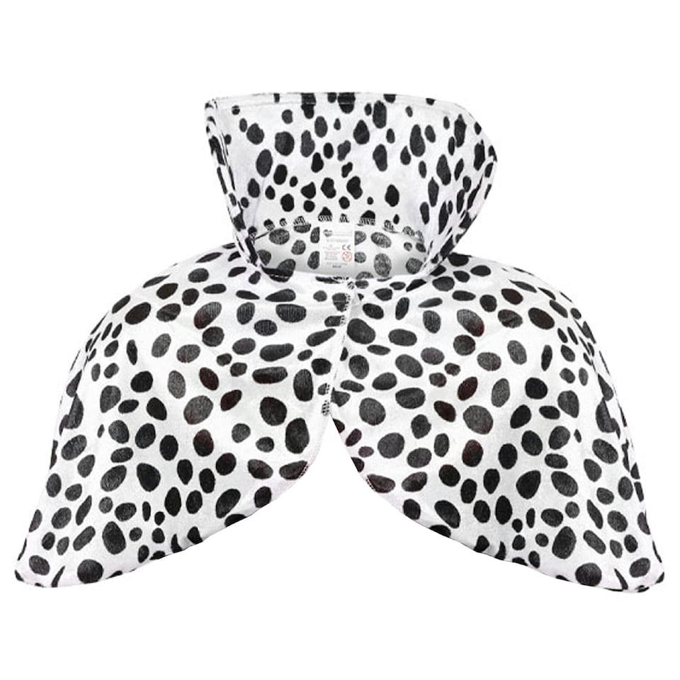 image 1 of Velour Dalmatian Print Cape Black | XL