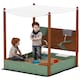 image 1 of AIYAPLAY Wood Sandpit for Kids with Canopy for Garden, Beach | Green