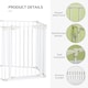 image 6 of PawHut Pet Safety Gate 5 Panels Playpen Metal Fence w/ Walk Through Door - White