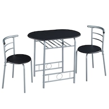 Yaheetech Modern Round Dining Table Set for 2 with Steel Legs