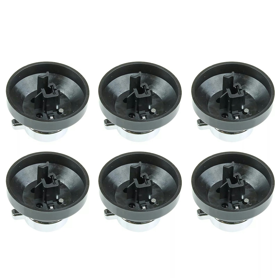 image 1 of SPARES2GO Control Knob for Stoves Newhome Oven Cooker (Pack of 6 Knobs) Black | Silver