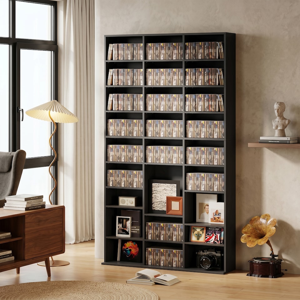 image 1 of HOMCOM 835 CD/500 DVD Storage Unit, Blu-ray Media Storage Shelf