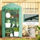 image 5 of Outsunny 3 Tier Mini Greenhouse Grow House w/ Roll Up Door, Green | Green | Green