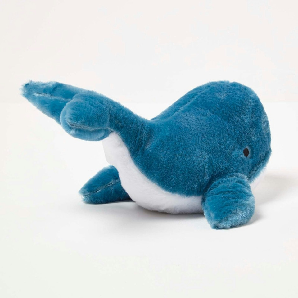 image 1 of Homescapes Blue Whale Door Stopper, Decorative Fabric Door Stop