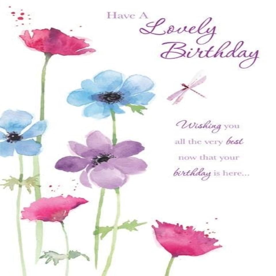 Words 'n' Wishes Traditional Open Birthday Card for a Female, Friend Birthday Card, Multi-Coloured 203 x 139 mm