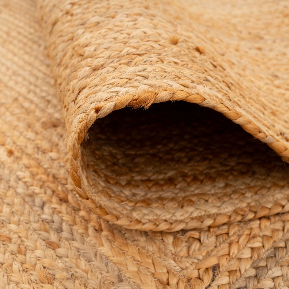 image 1 of KUKOON Classic Natural Handwoven Braided Jute Fireside Living Area Rug 190cm x 280cm