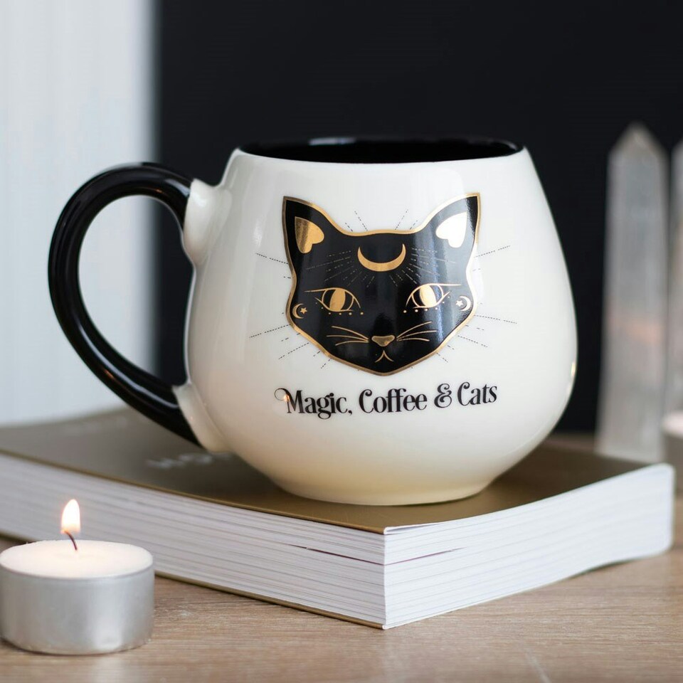image 1 of Ceramic Magic, Coffee & Cats Rounded Mug - 500ml