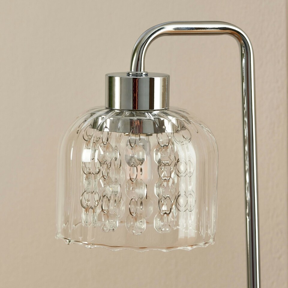 image 1 of Yarrow Polished Chrome & Glass Table Lamp