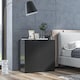 image 2 of HOMCOM High Gloss Frame Sideboard, Side Cabinet, Push-Open Design with 2 Drawer for Living Room, Bedroom, Black