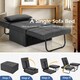 image 7 of COSTWAY 4-in-1 Convertible Sofa Bed Folding Couch Lounger Grey