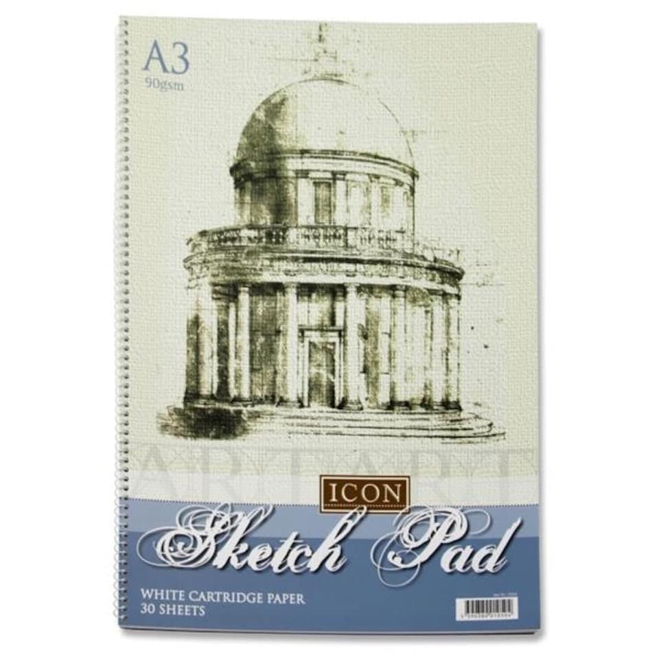 image 1 of A3 90gsm 30 Sheets Spiral Sketch Pad by Icon