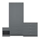 image 6 of Vida Designs Riano 3 Piece Bedroom Set (1 Drawer Bedside Chest, 4 Drawer Chest, 2 Door 2 Drawer Wardrobe), Grey (4)