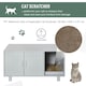 image 3 of PawHut Cat Litter Box Enclosure & House w/ Nightstand/End Table Design, Grey