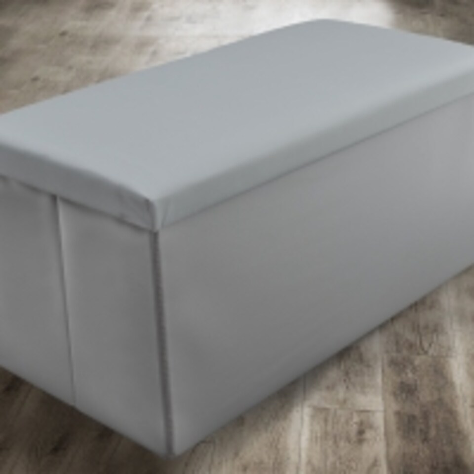 image 1 of Home Republic Foldable Faux Leather Storage Ottoman