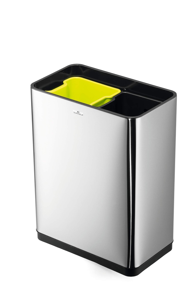 image 1 of Durable DUO Motion Sensor Bin | Smart Automatic Steel Kitchen Waste Bin | 2x20L | Silver