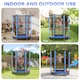 image 9 of HOMCOM Kids Trampoline Mini Bouncer w Enclosure Net for 3-6 Years