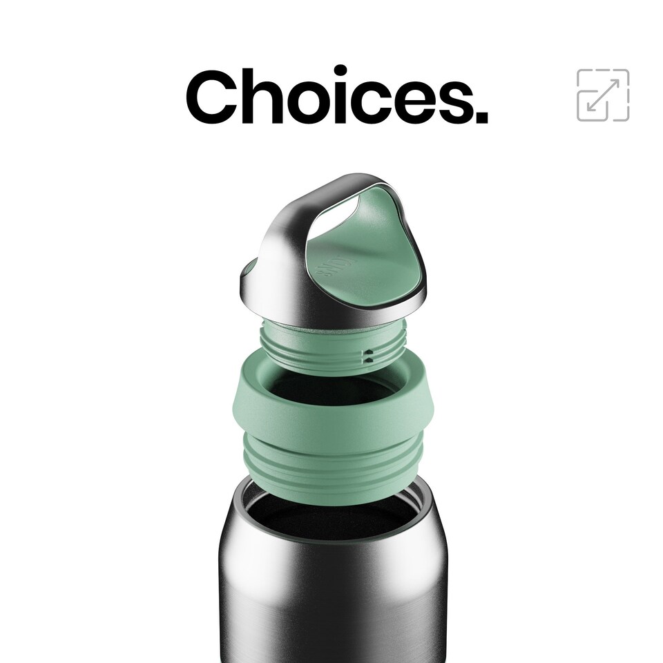 image 1 of ION8 ROAM Insulated Steel Water Bottle, Rubberised, 485ml / 16oz