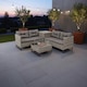 image 7 of Palma Rattan Corner Fire Pit 4 Seater in Grey