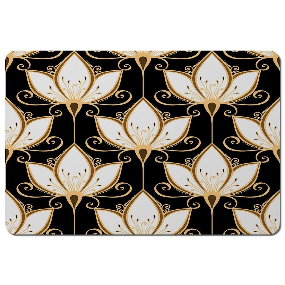 image 1 of Black & Gold Floral Pattern (Placemat)