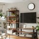 image 7 of Industrial 4 Tier Bookcase Storage Cabinet Rustic Brown Brown | One Size