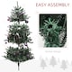 image 6 of HOMCOM 6ft Artificial Prelit Christmas Tree w/ LED Lights, Purple Ornaments