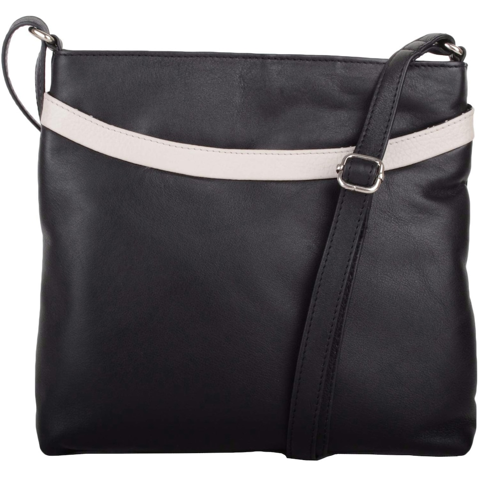 image 1 of Smart Genuine Leather Cross Body / Shoulder Bag Multi Blue | Navy/White
