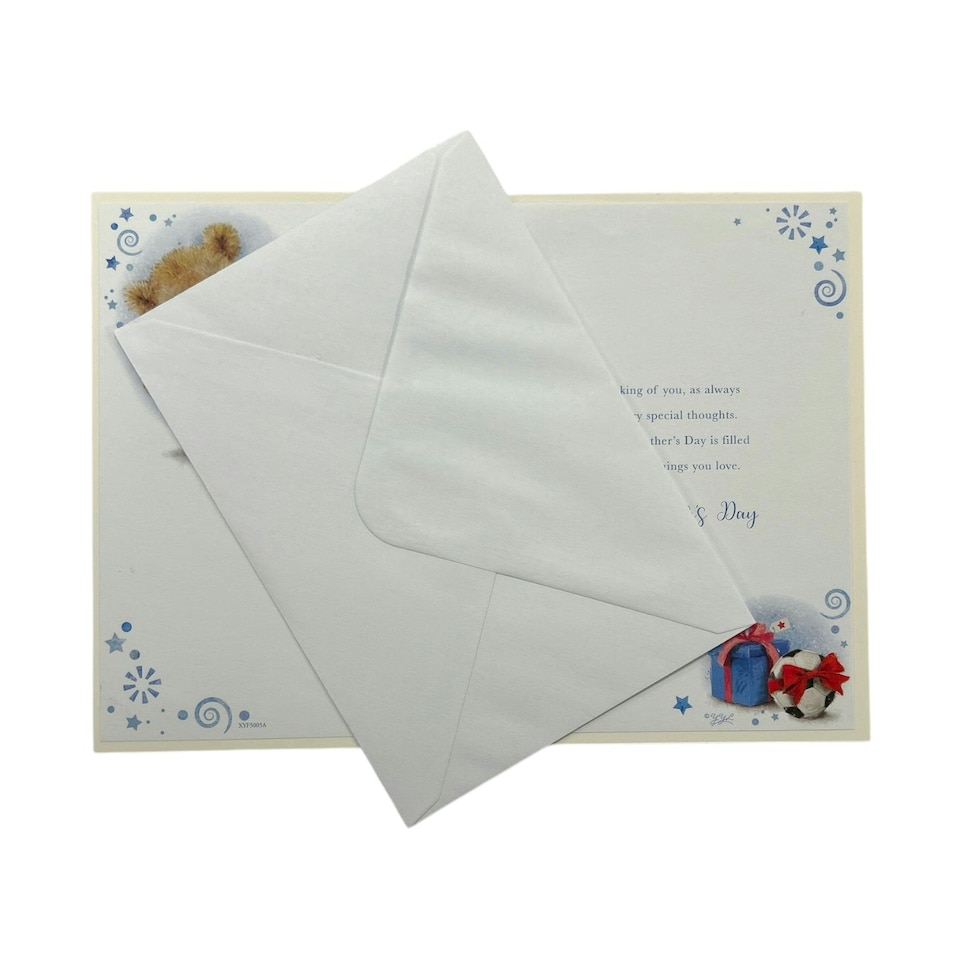 image 1 of To My Husband Teddy Playing Football Design Father's Day Card
