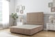 image 1 of Sloomy Lisbon Mink Plush Divan Bed Base 4 Drawers With 54 Inch Floor Standing Headboard & 12 Inch Matching Footboard | Brown | Mink | King | 1