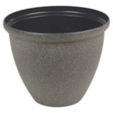 Modern Or Traditional Real Feel Granite Style Plastic Plant Pot Indoor & Outdoor | Black | Modern Black Galaxy 22cm | 22cm | 1