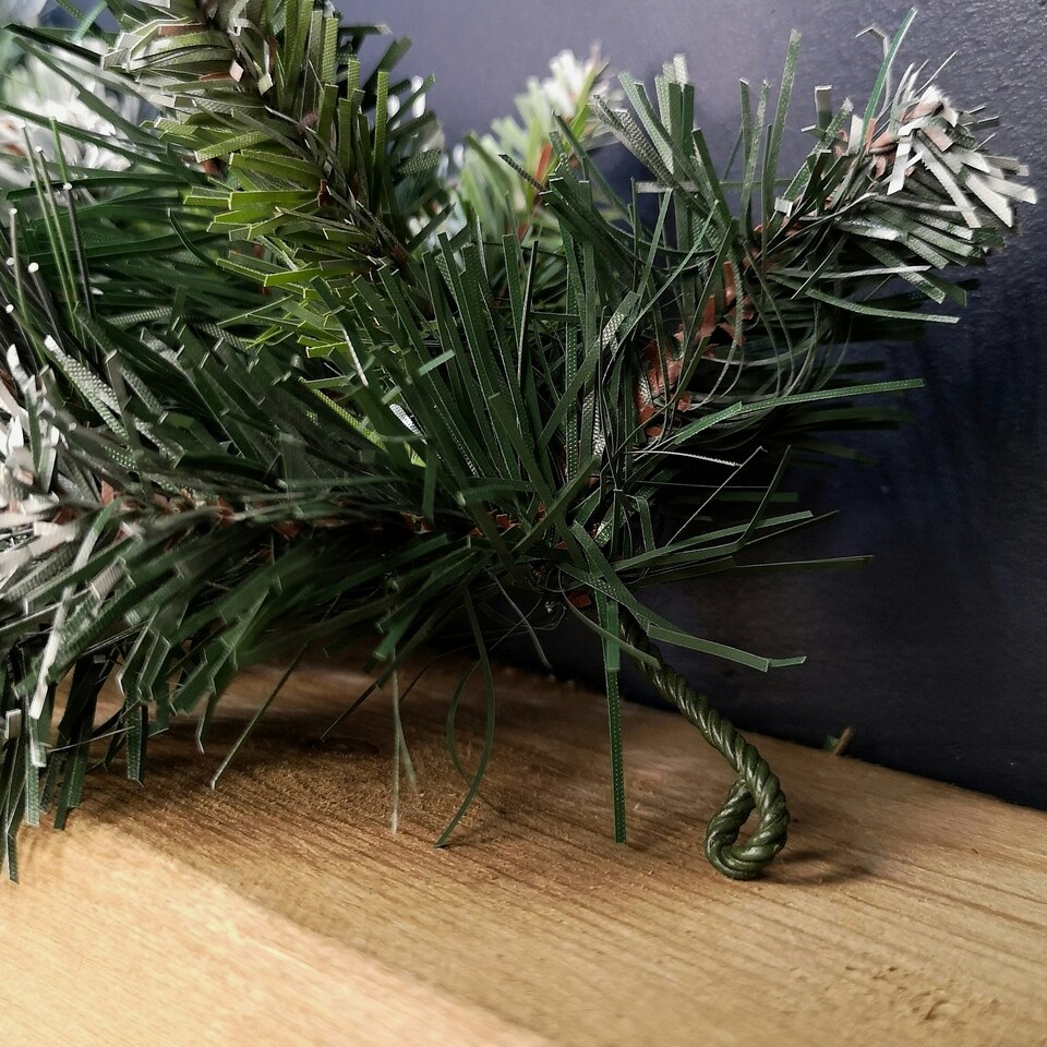 image 1 of 90cm (3ft) Frosted Glacier Christmas Swag with Pine Cones