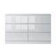 image 1 of FWStyle Carlton 6 Drawer Wide 3+3 Chest Of Drawers - White Gloss Front
