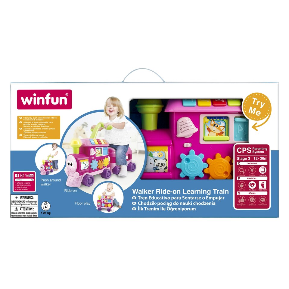 image 1 of Winfun Walker Ride-On Learning Train (Pink)
