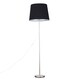 image 1 of ValueLights Charlie Brushed Chrome Floor Lamp Black Taper Shade and Bulb