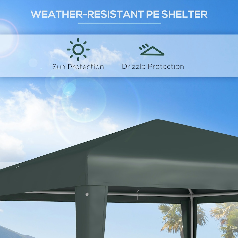 image 1 of Outsunny Garden Gazebo Marquee Party Tent Wedding Canopy Patio Green 2.7 x 2.7m