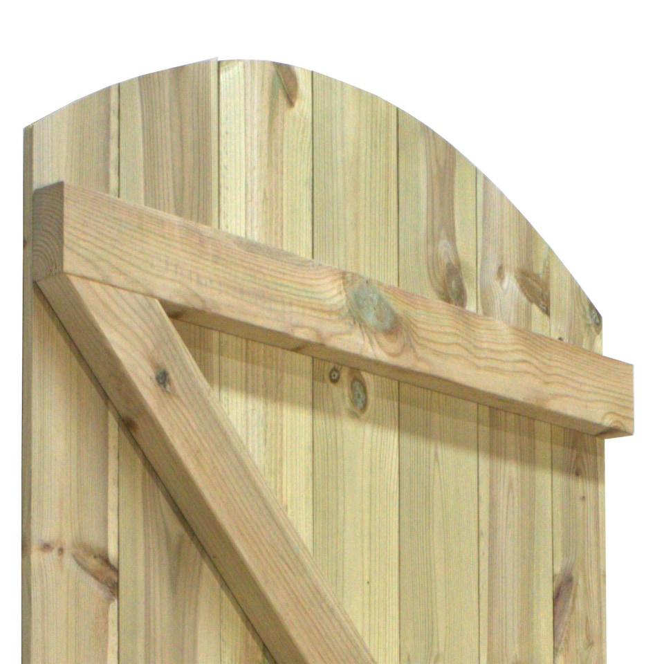 image 1 of Arch Top Wooden Garden Gate 6ft x 2.5ft Tongue & Groove Semi-Braced Treated Door