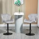 image 2 of HOMCOM Set Of 2 Luxurious Velvet-Touch Bar Stools Metal Frame Footrest Grey