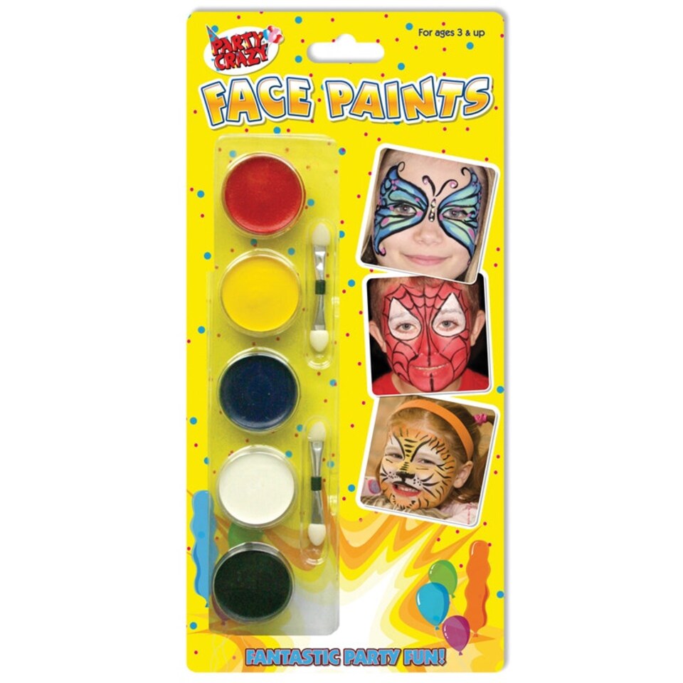 image 1 of Party Crazy Face Paints (Pack of 5)
