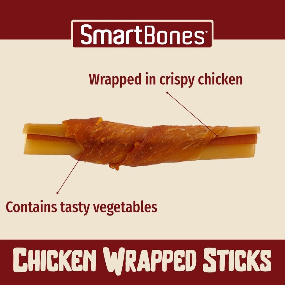image 1 of Smartbones Chicken Wrapped Mini Sticks x 9 (Pack of 8)
