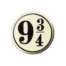 Harry Potter Nine And Three Quarters Badge - Off White/Black - One Size