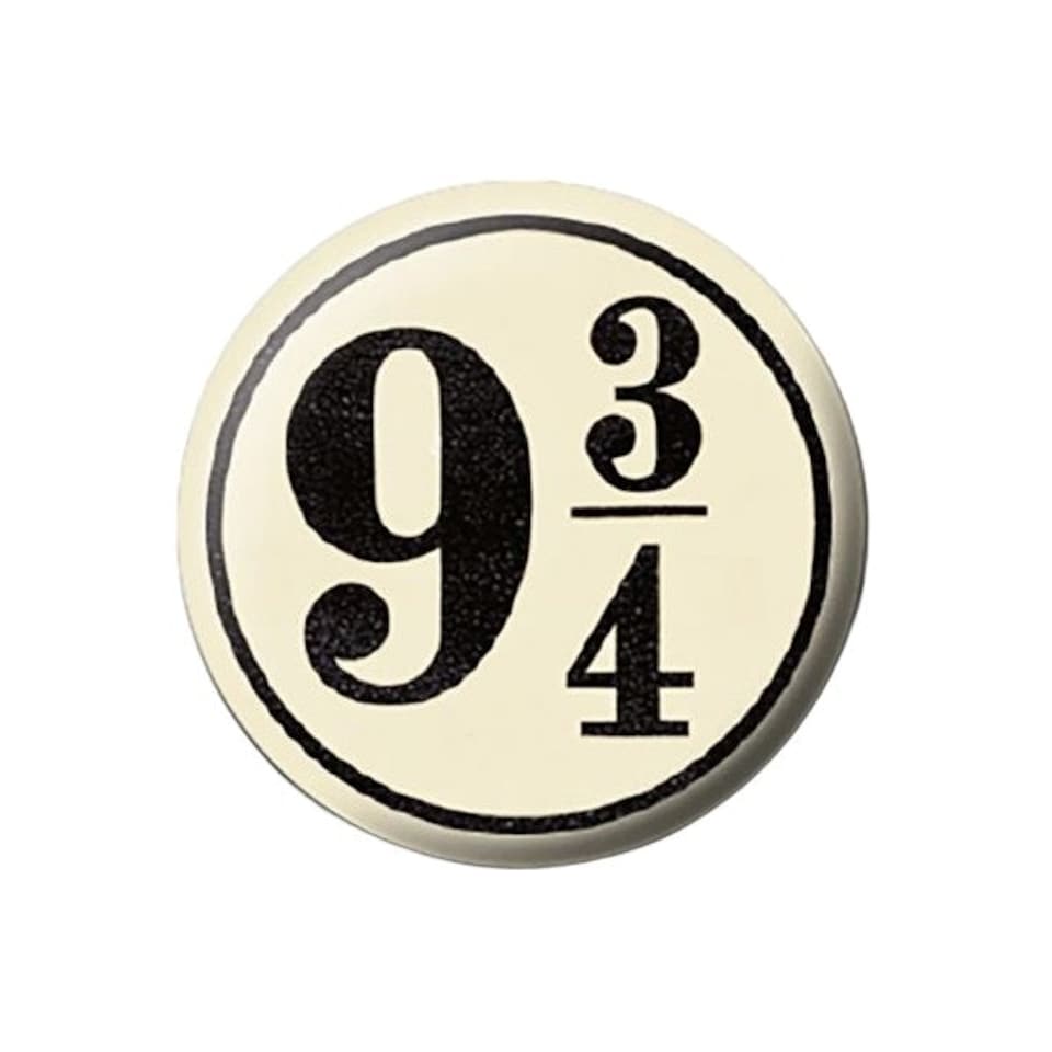 Harry Potter Nine And Three Quarters Badge - Off White/Black - One Size