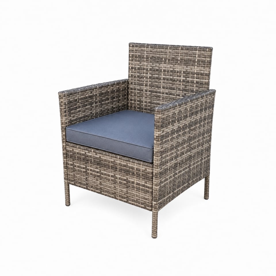 image 1 of Amazon Rattan Fire Pit Dining Set - Round Table with 4 Chairs | Grey