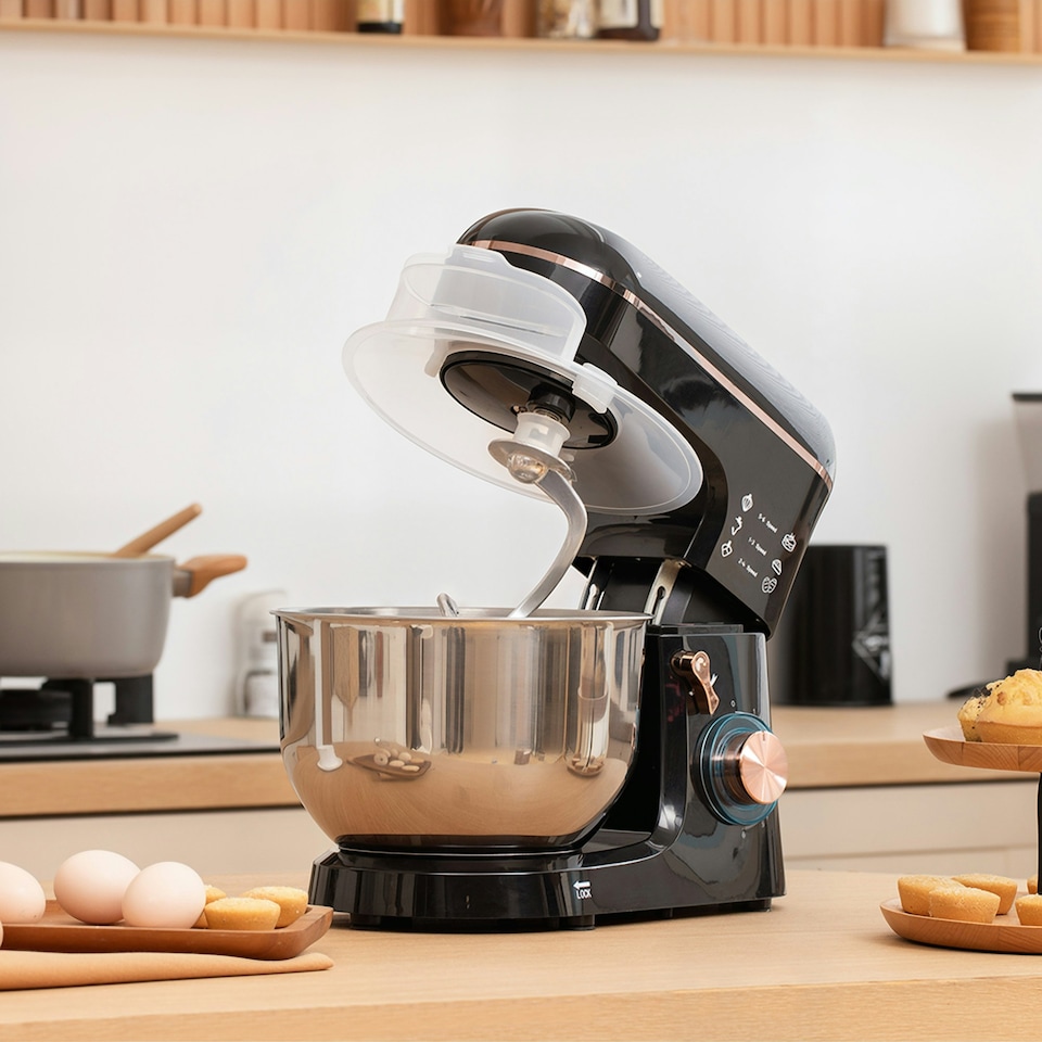 image 1 of HOMCOM Electric Stand Mixer, 5L Food Mixer with Dough Hook, Whisk, Black